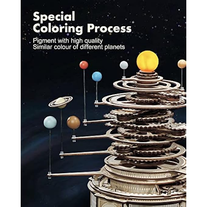 3D WOODEN ORRERY PUZZLE-WOOD SOLAR SYSTEM MODEL KIT FOR ADULTS-3D ASSEMBLY PUZZLES AS A GIFT FOR EASTER/ST. PATRICK'S DAY/BIRTHDAY/FATHER'S DAY/MOTHER'S DAY - Image 2